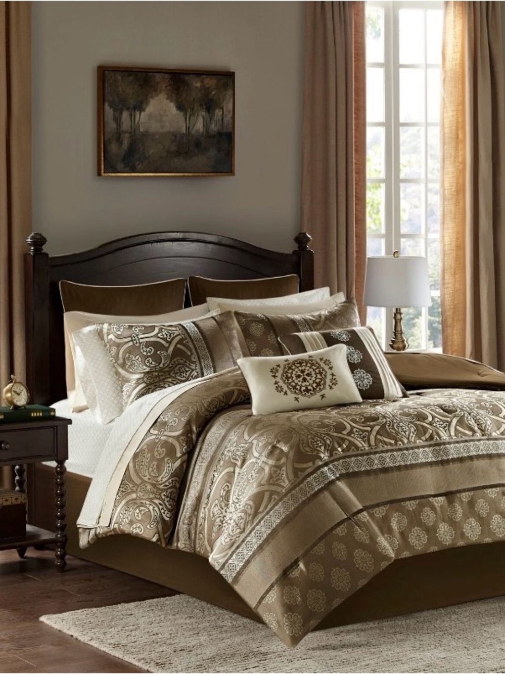 Madison Park Essentials Zara 16 Piece Jacquard Comforter Set with 2 Bed Sheet